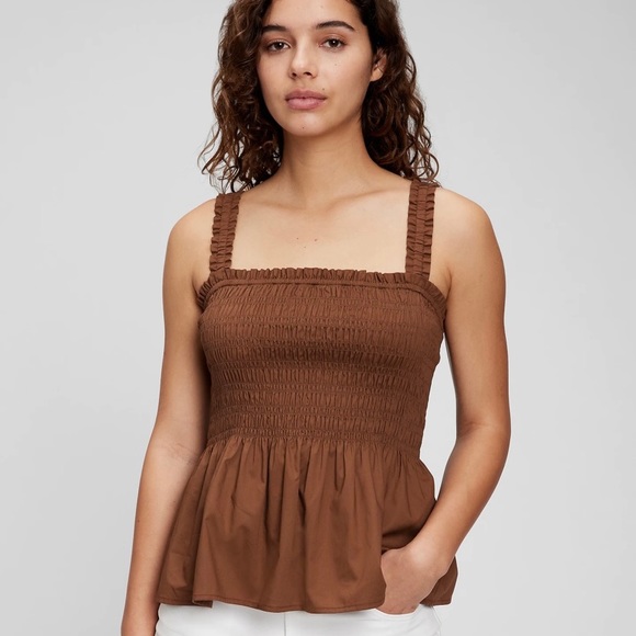 Smocked Peplum Tank Top - Picture 1 of 5